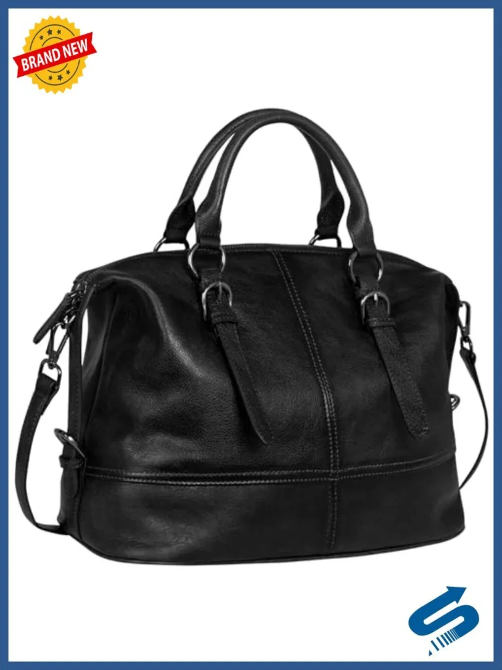 Genuine Leather Satchel Bag Top Handle Crossbody Tote Work Travel Handbag